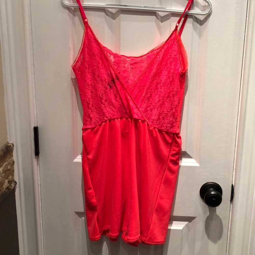 Lace, pink romper - Picture 3 of 4